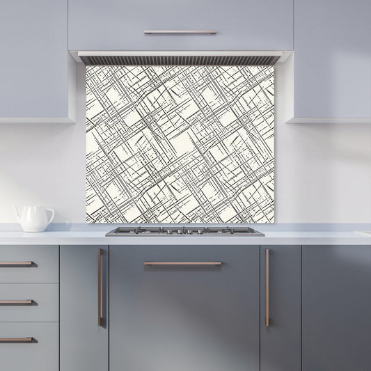 Monochrome Distressted Pattern Kitchen Splashback