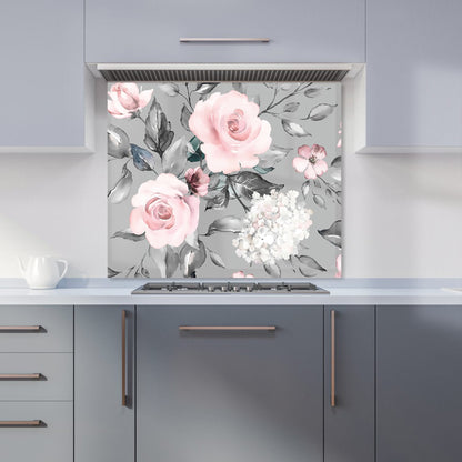 Dusty Pink Roses Kitchen Splashback