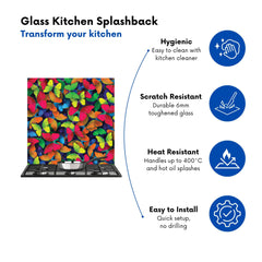 Rainbow Butterflies Kitchen Splashback