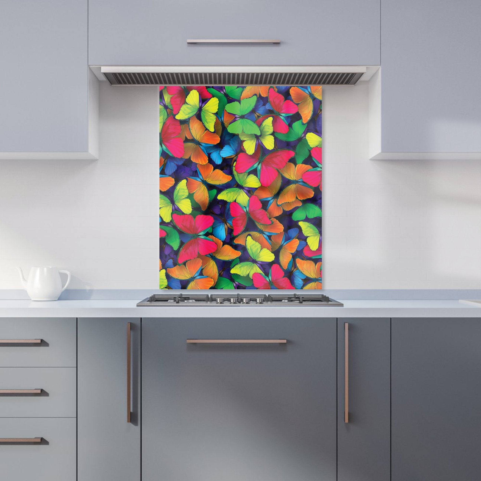 Rainbow Butterflies Kitchen Splashback