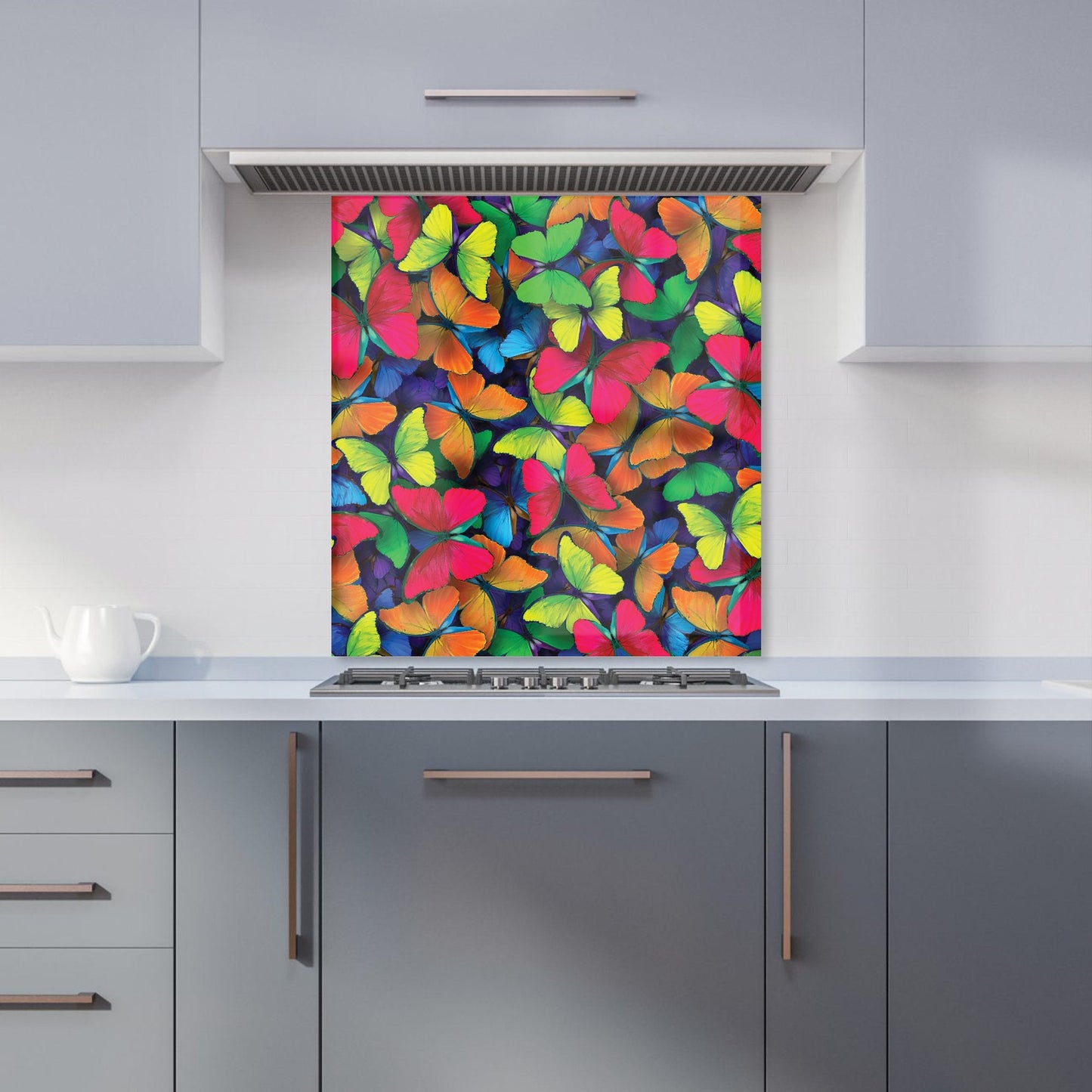 Rainbow Butterflies Kitchen Splashback