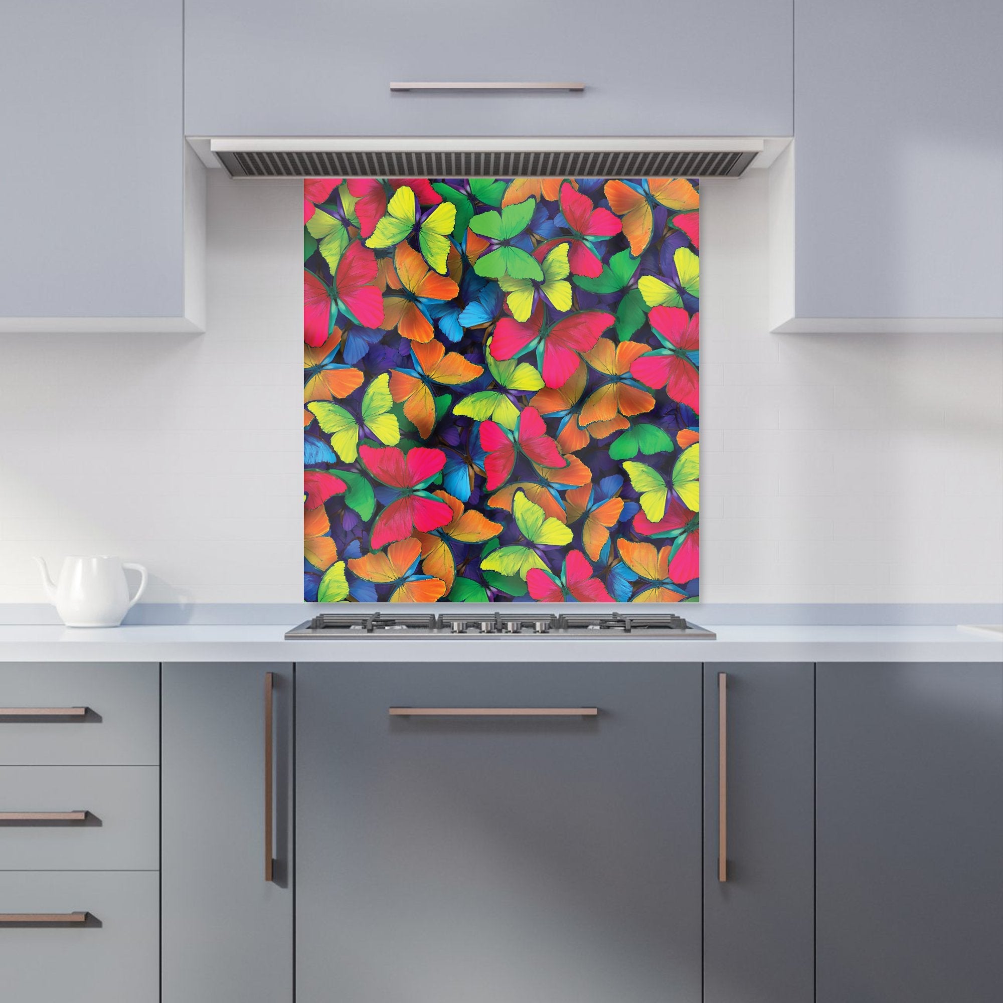 Rainbow Butterflies Kitchen Splashback