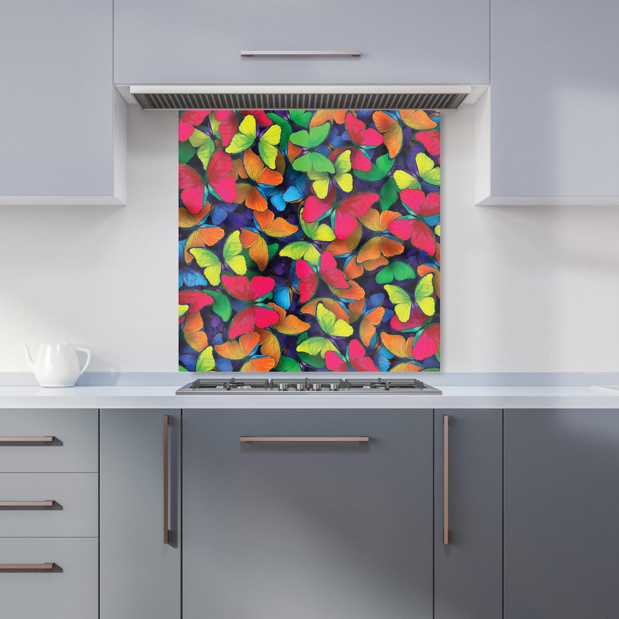 Rainbow Butterflies Kitchen Splashback