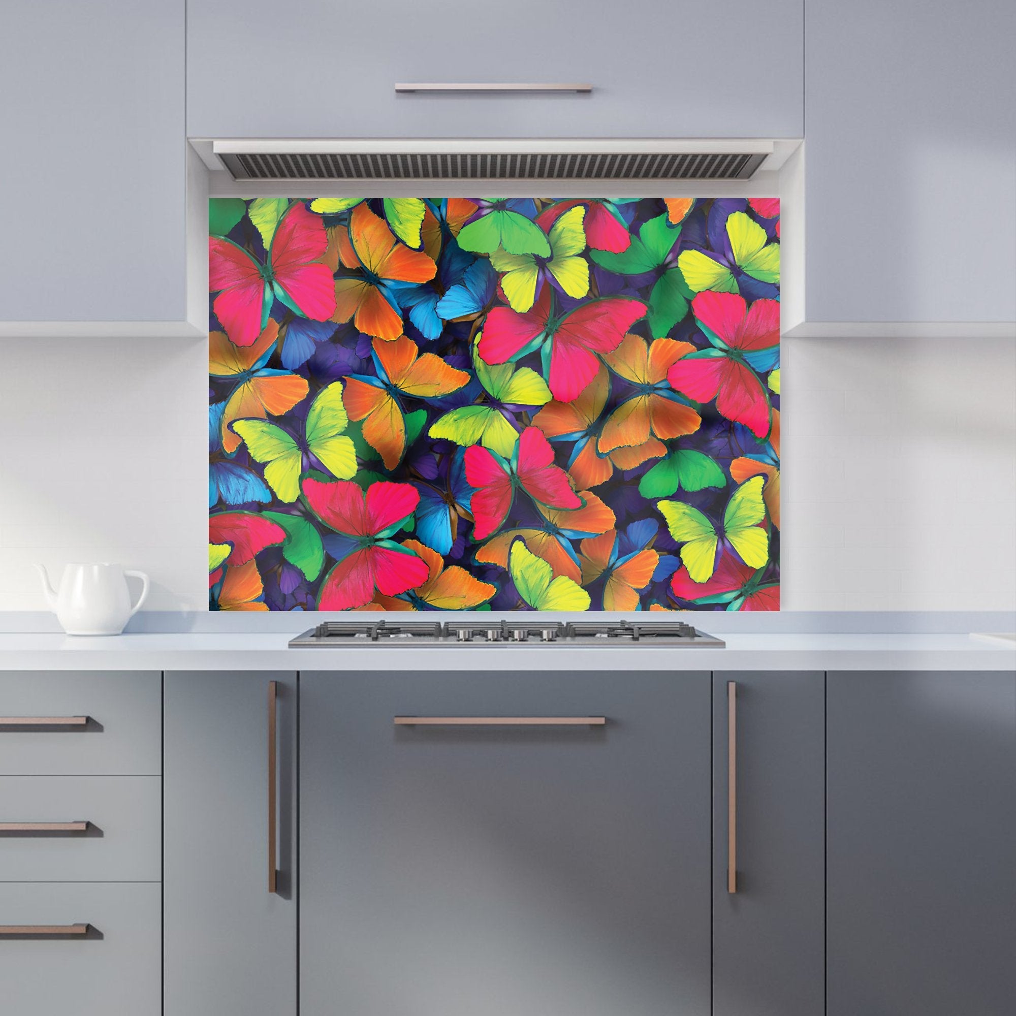 Rainbow Butterflies Kitchen Splashback