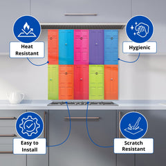 Colourful English Doors Kitchen Splashback