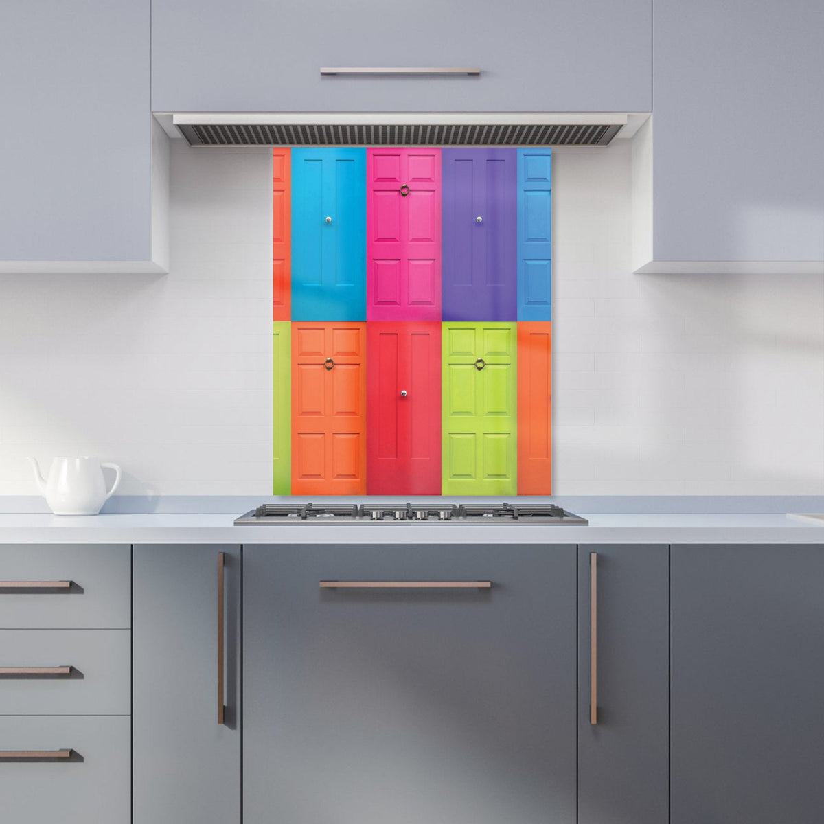Colourful English Doors Kitchen Splashback