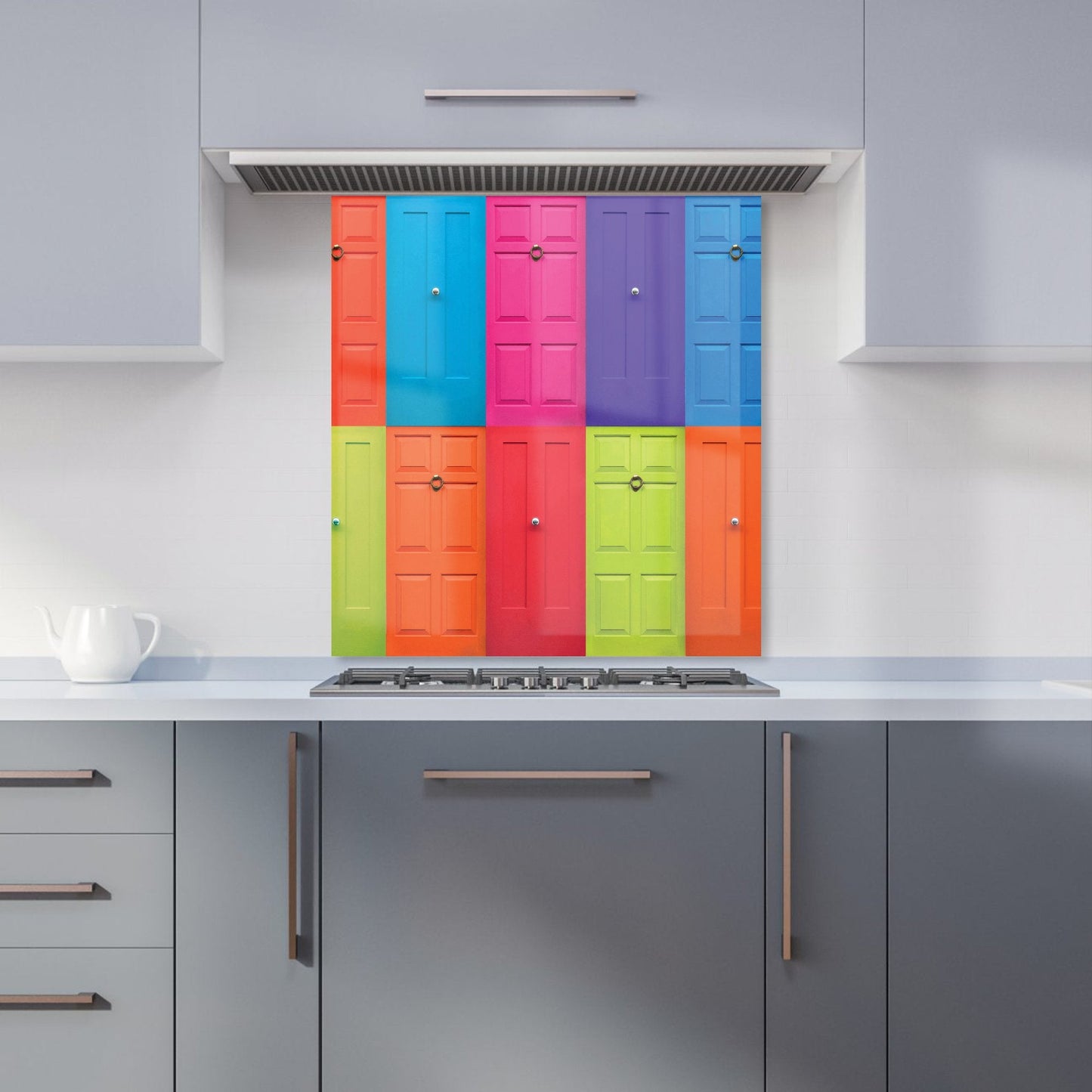 Colourful English Doors Kitchen Splashback