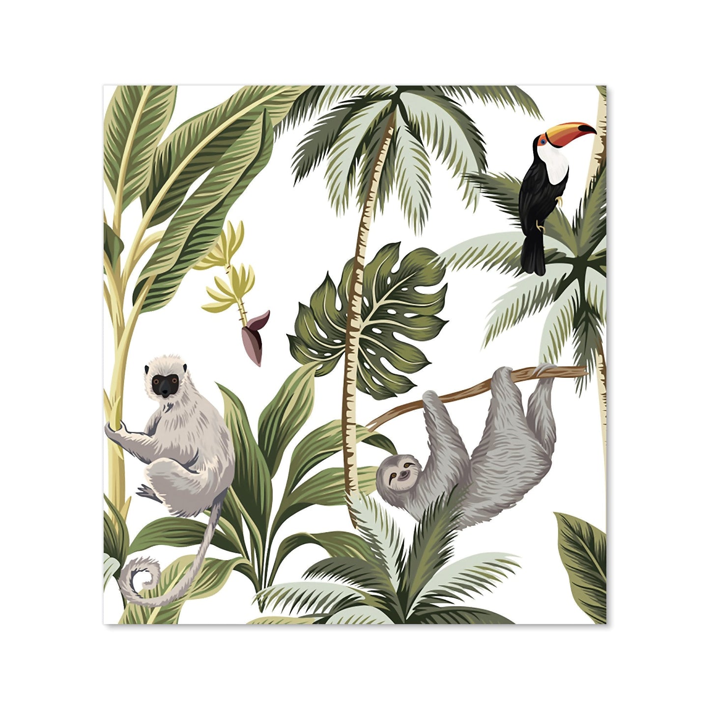 Tropical Sloths Kitchen Splashback