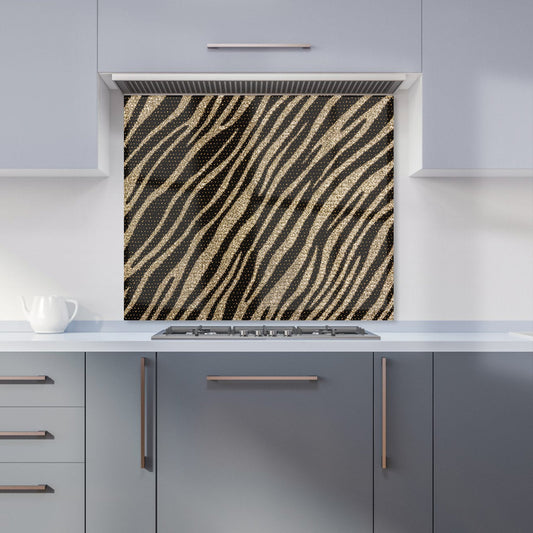 Golden Zebra Print Kitchen Splashback