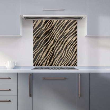 Golden Zebra Print Kitchen Splashback