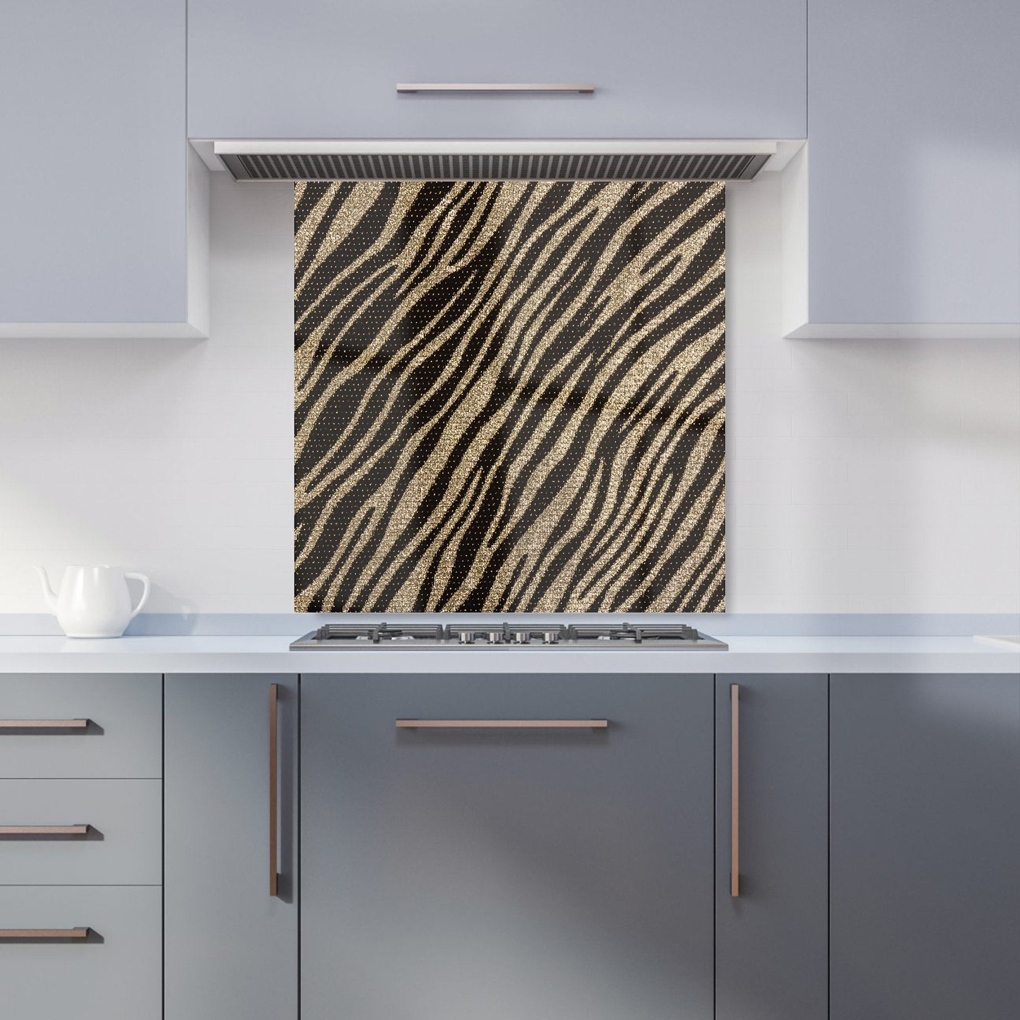 Golden Zebra Print Kitchen Splashback