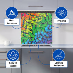 Multicoloured Butterflies Kitchen Splashback