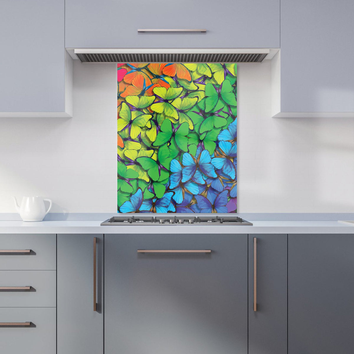 Multicoloured Butterflies Kitchen Splashback