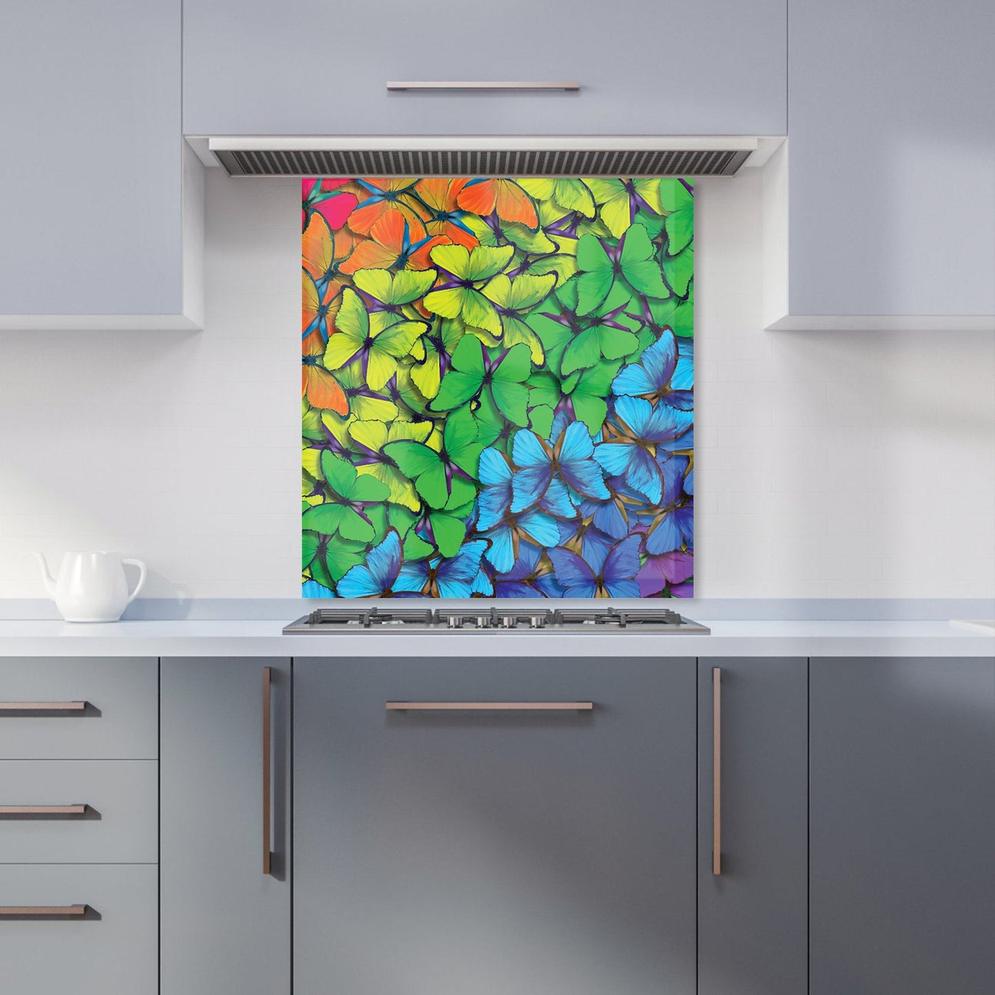 Multicoloured Butterflies Kitchen Splashback