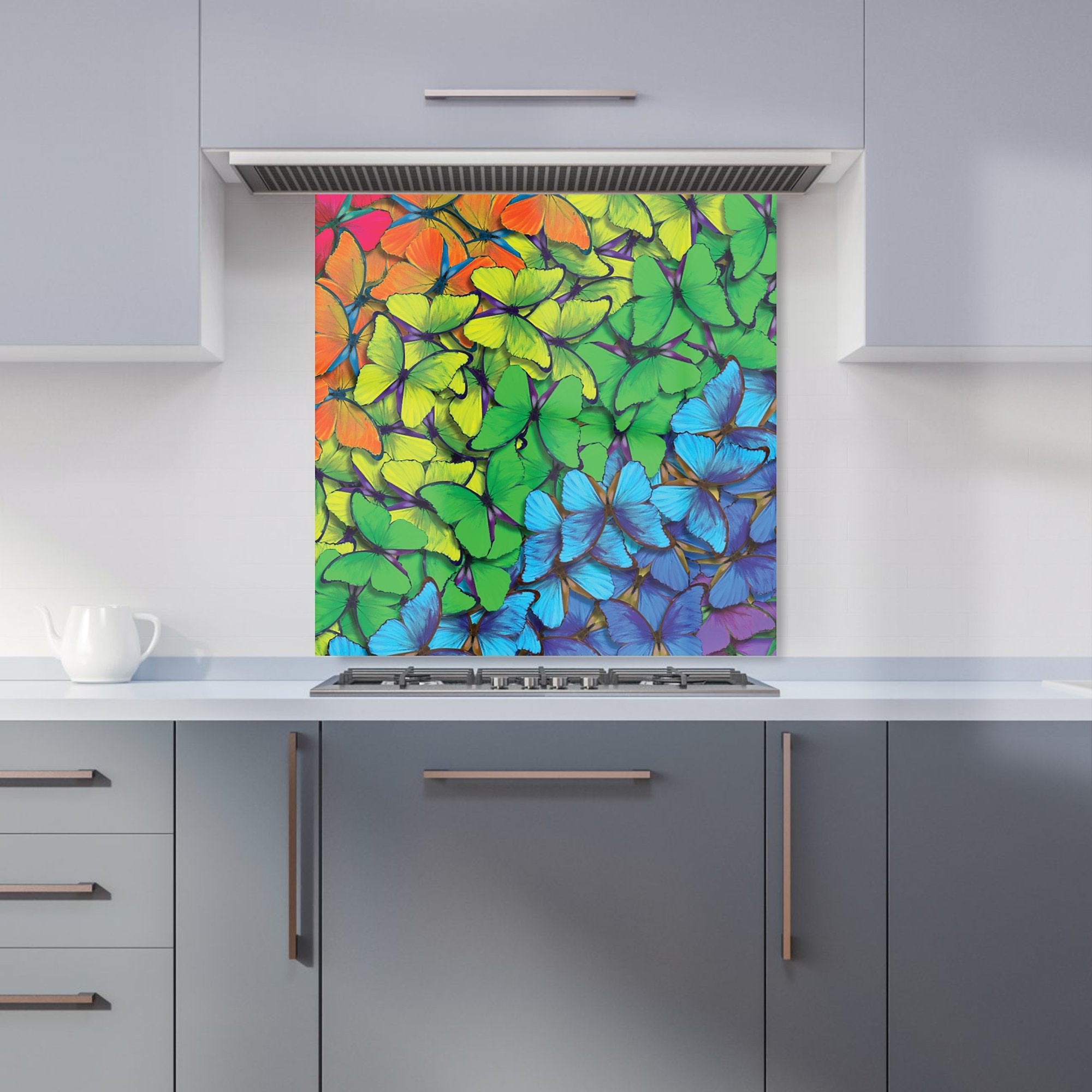 Multicoloured Butterflies Kitchen Splashback