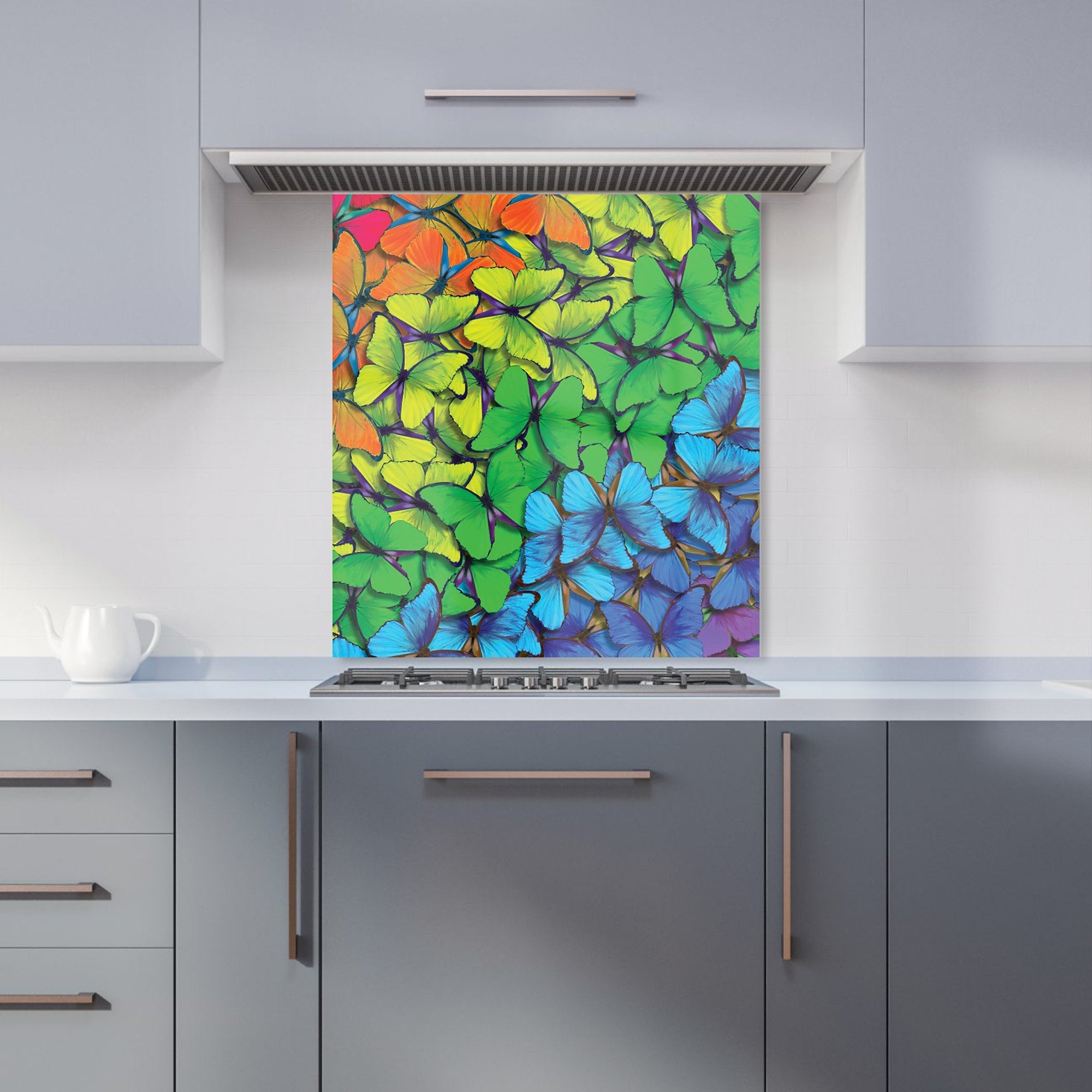 Multicoloured Butterflies Kitchen Splashback