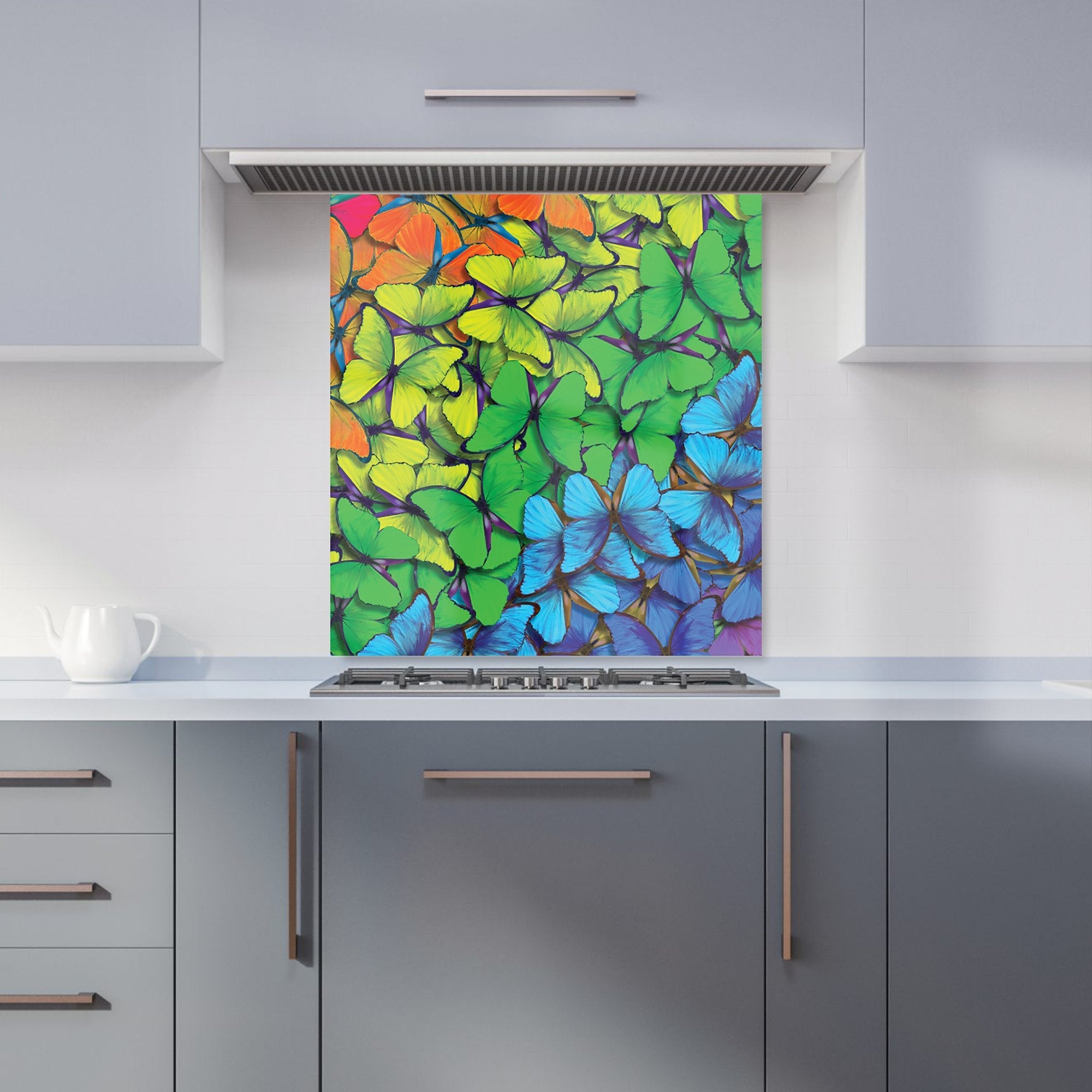 Multicoloured Butterflies Kitchen Splashback