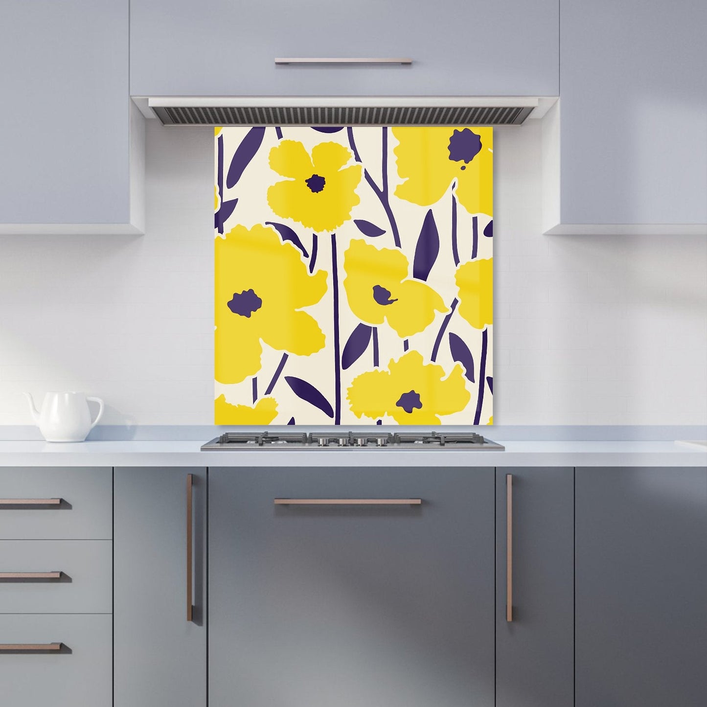 Vintage Tropical Flowers Kitchen Splashback