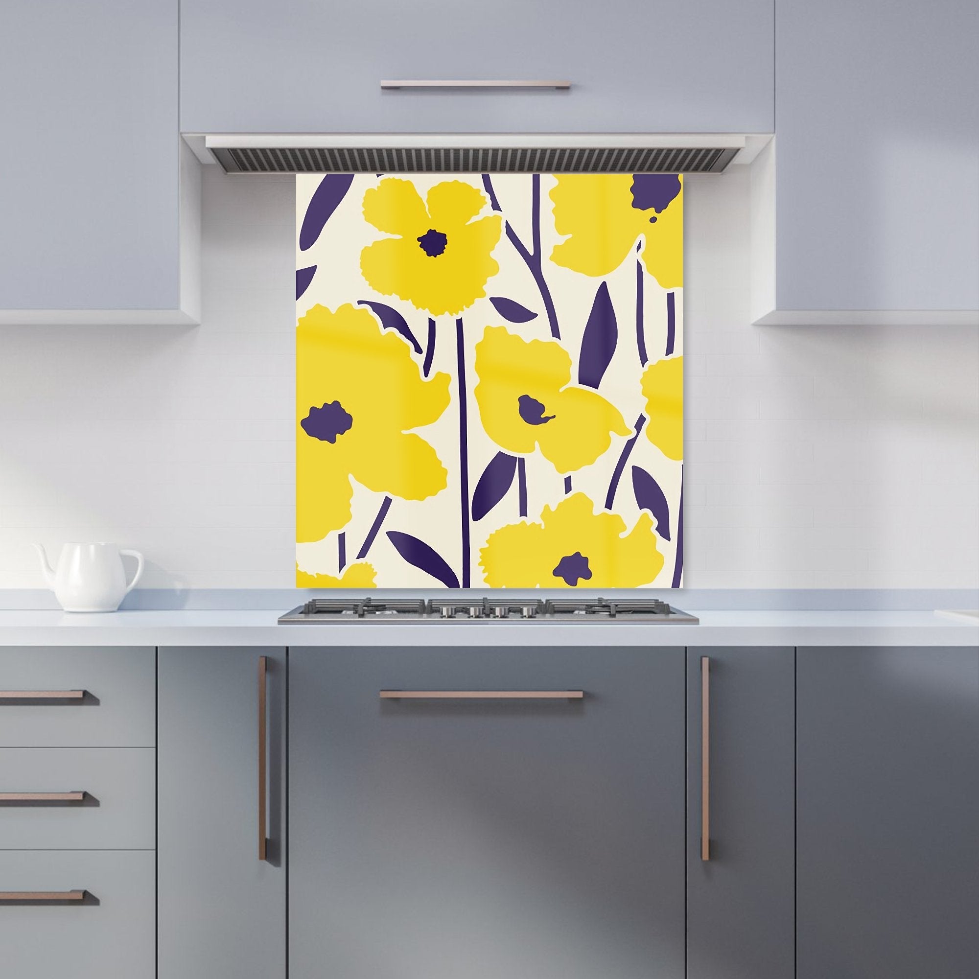 Vintage Tropical Flowers Kitchen Splashback