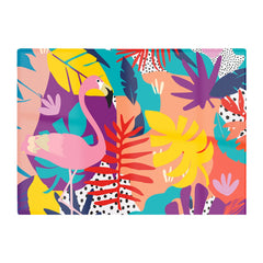 Tropical Flamingoes Glass Chopping Board