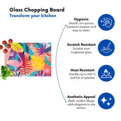 Tropical Flamingoes Glass Chopping Board