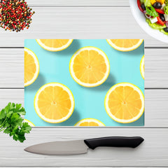 Fresh Lemons Glass Chopping Board
