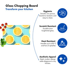 Fresh Lemons Glass Chopping Board
