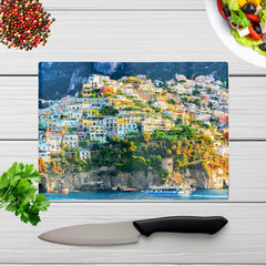 Positano Amalfi Coast Glass Chopping Board