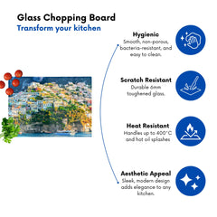 Positano Amalfi Coast Glass Chopping Board
