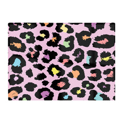 Pink Leopard Print Glass Chopping Board