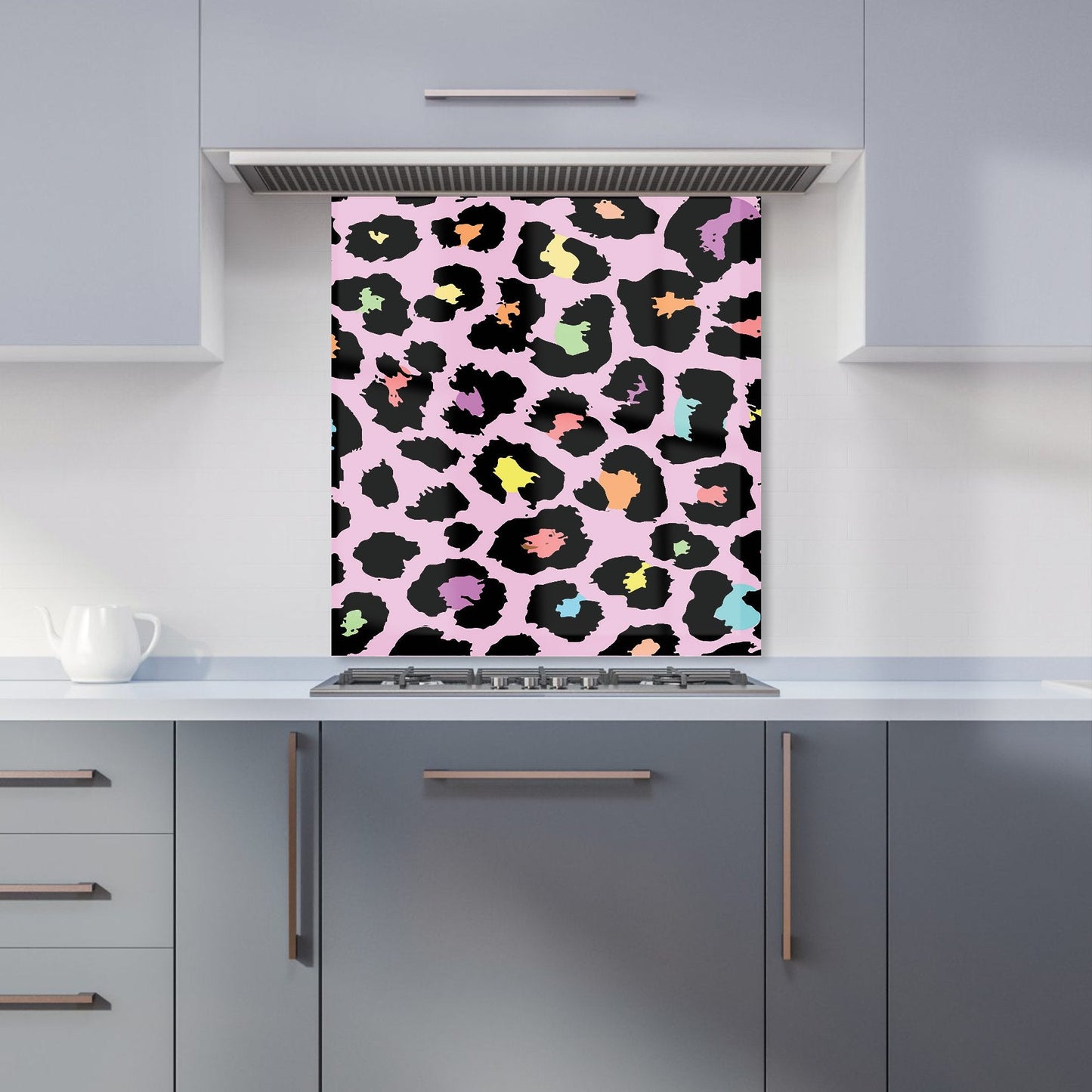 Pink Leopard Print Kitchen Splashback