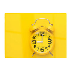Yellow Alarm Clock Glass Chopping Board