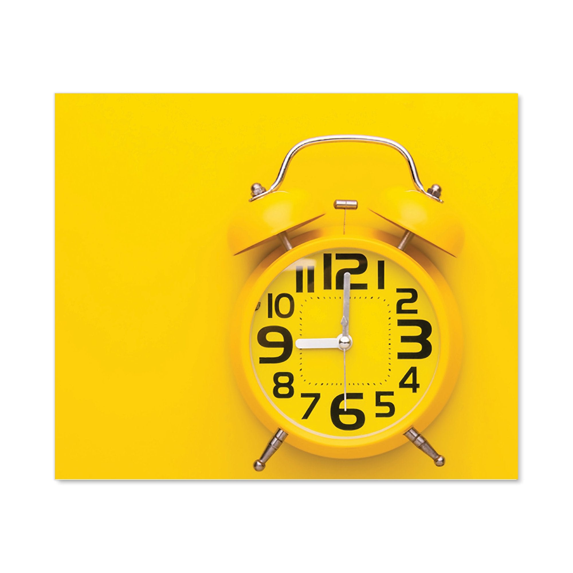 Yellow Alarm Clock Kitchen Splashback