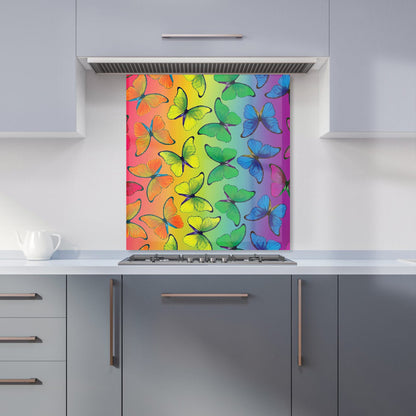 Multicoloured Butterfly Pattern Kitchen Splashback