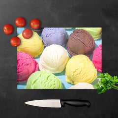 Ice Cream Scoops Glass Chopping Board