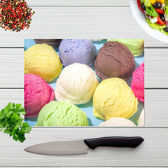 Ice Cream Scoops Glass Chopping Board