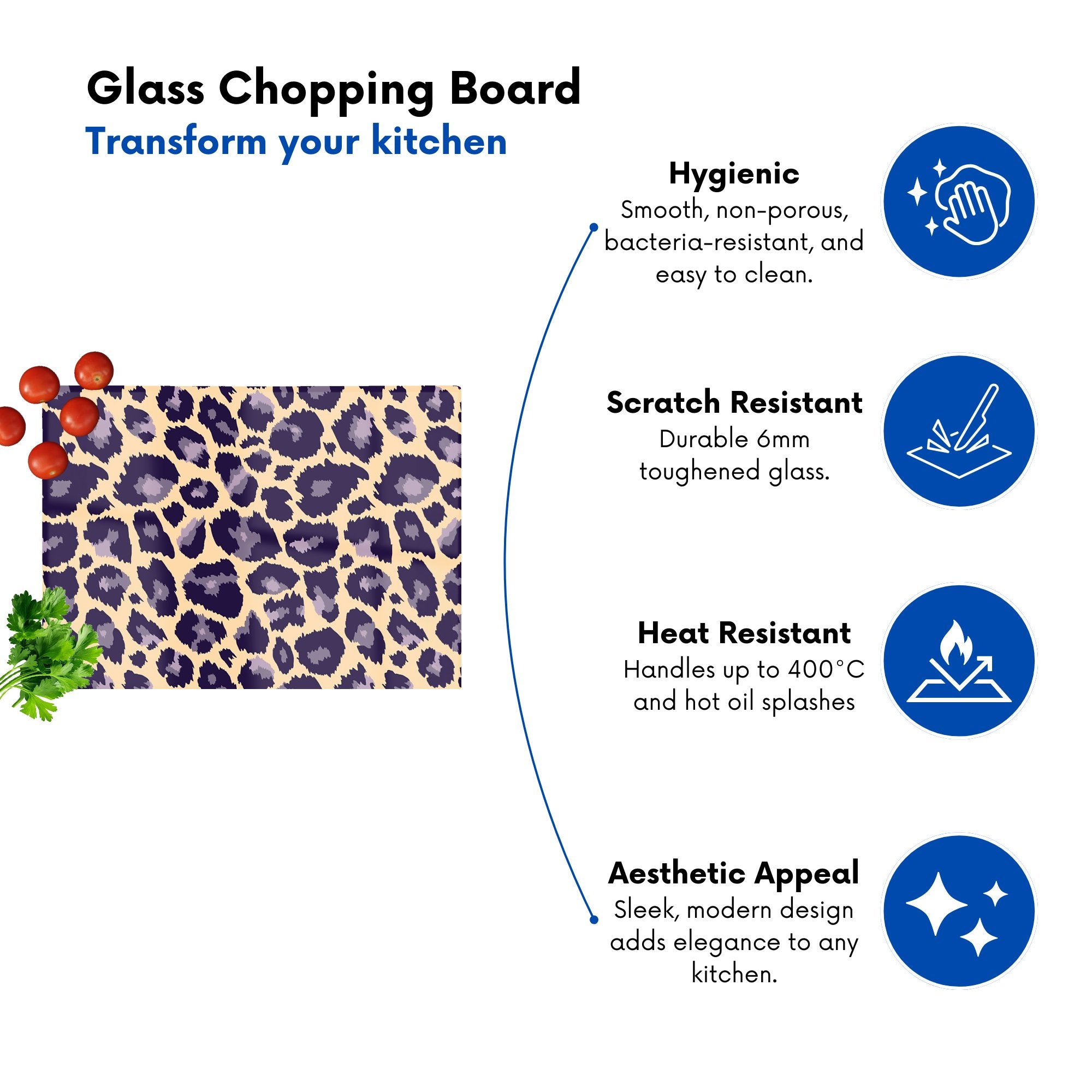 Leopard Print Glass Chopping Board