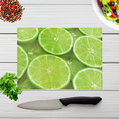 Fresh Limes Glass Chopping Board