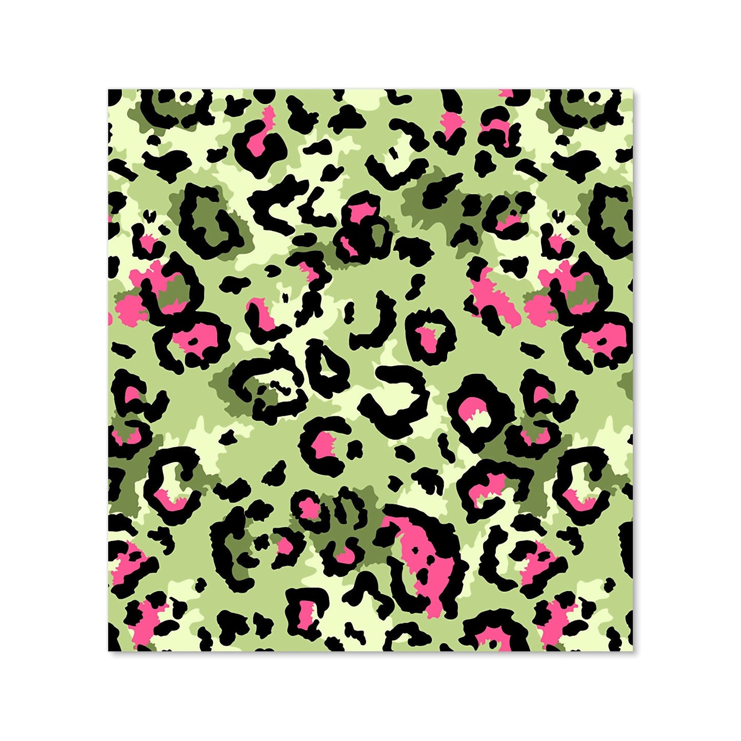 Green And Pink Leopard Print Kitchen Splashback