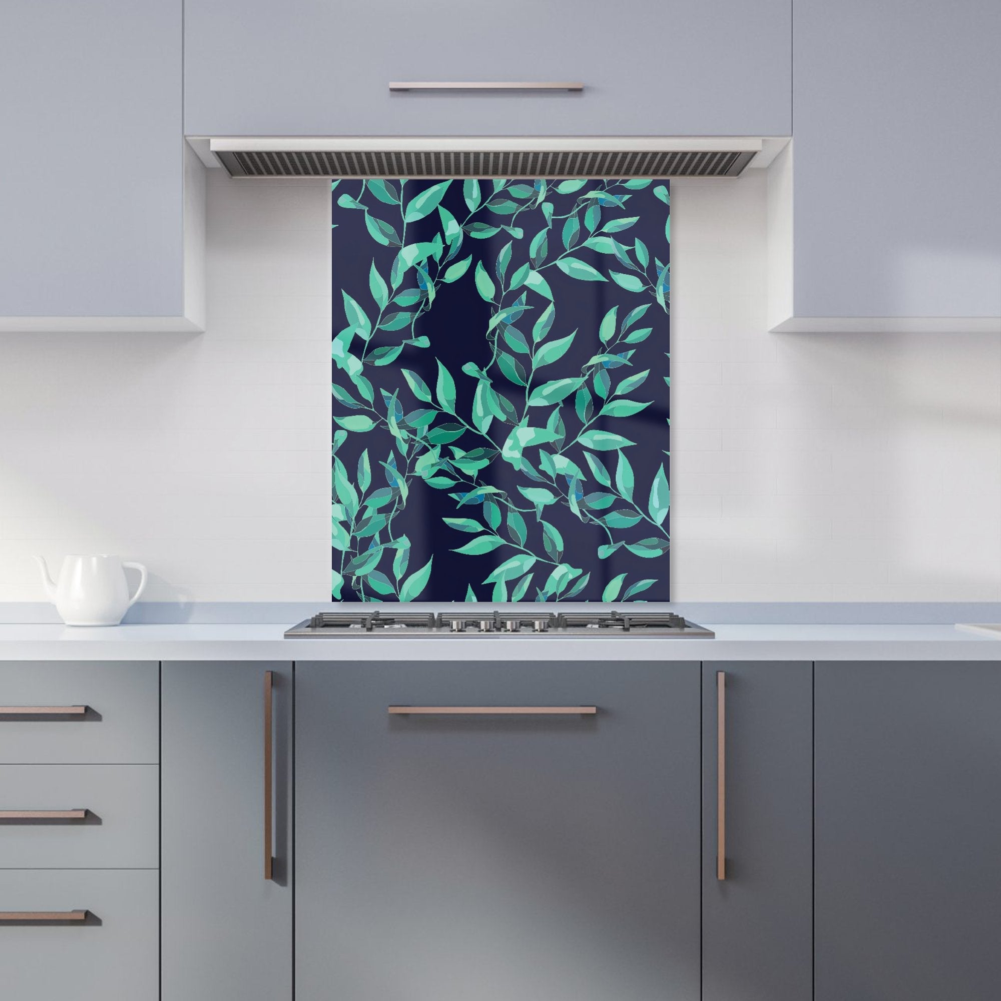Delicate Green Foliage Kitchen Splashback