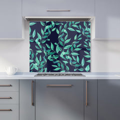 Delicate Green Foliage Kitchen Splashback
