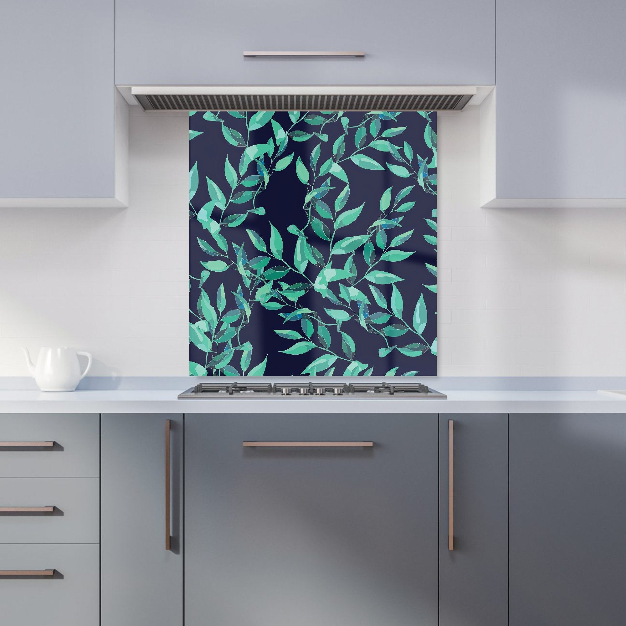 Delicate Green Foliage Kitchen Splashback
