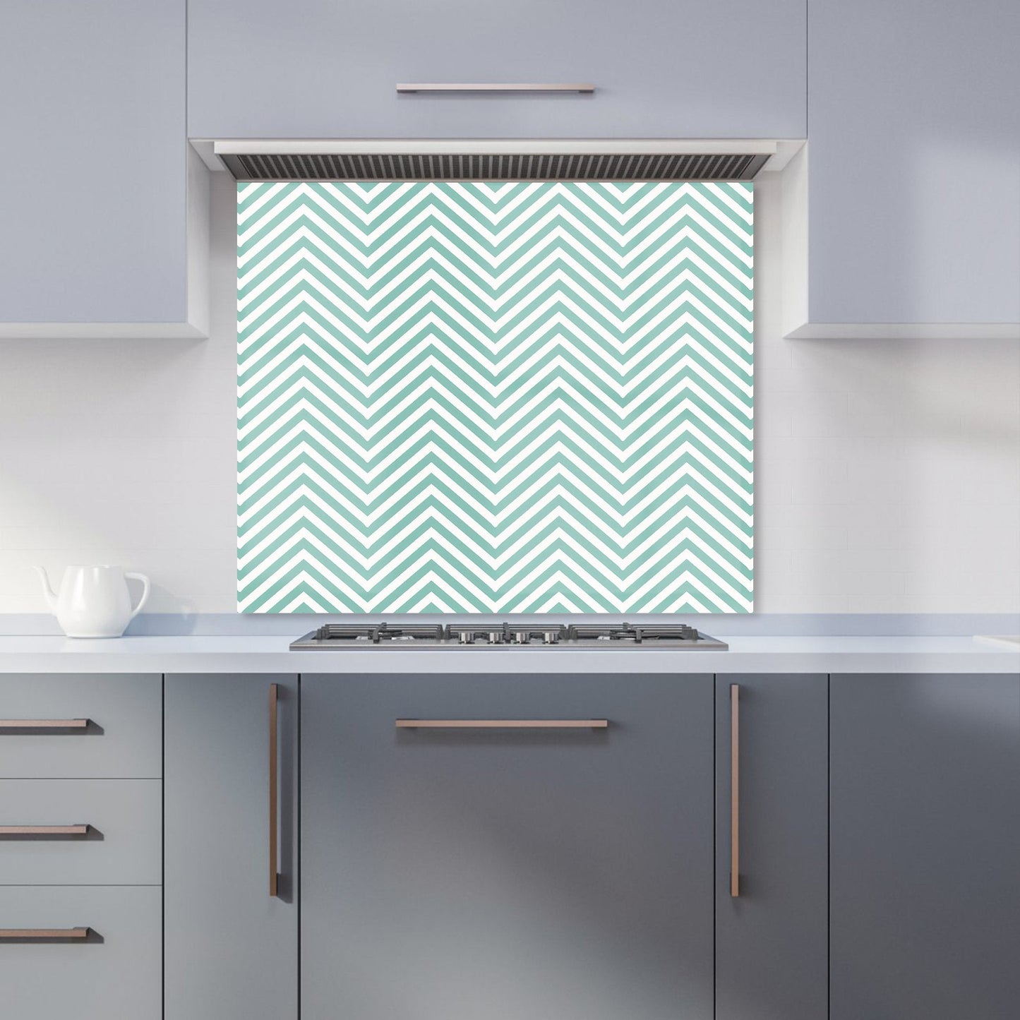 Geometric Chevron Pattern Kitchen Splashback