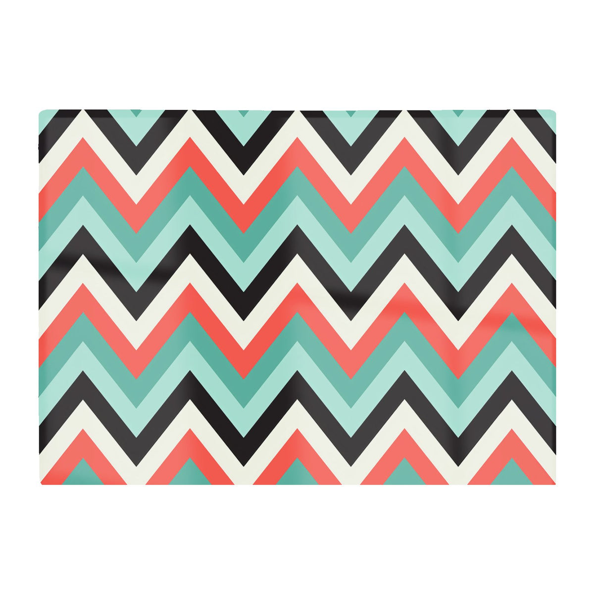 Geometric Colored Chevron Pattern Glass Chopping Board