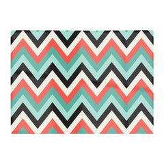 Geometric Colored Chevron Pattern Glass Chopping Board