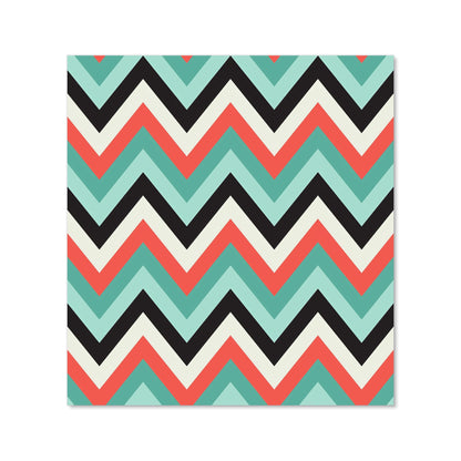 Geometric Colored Chevron Pattern Kitchen Splashback