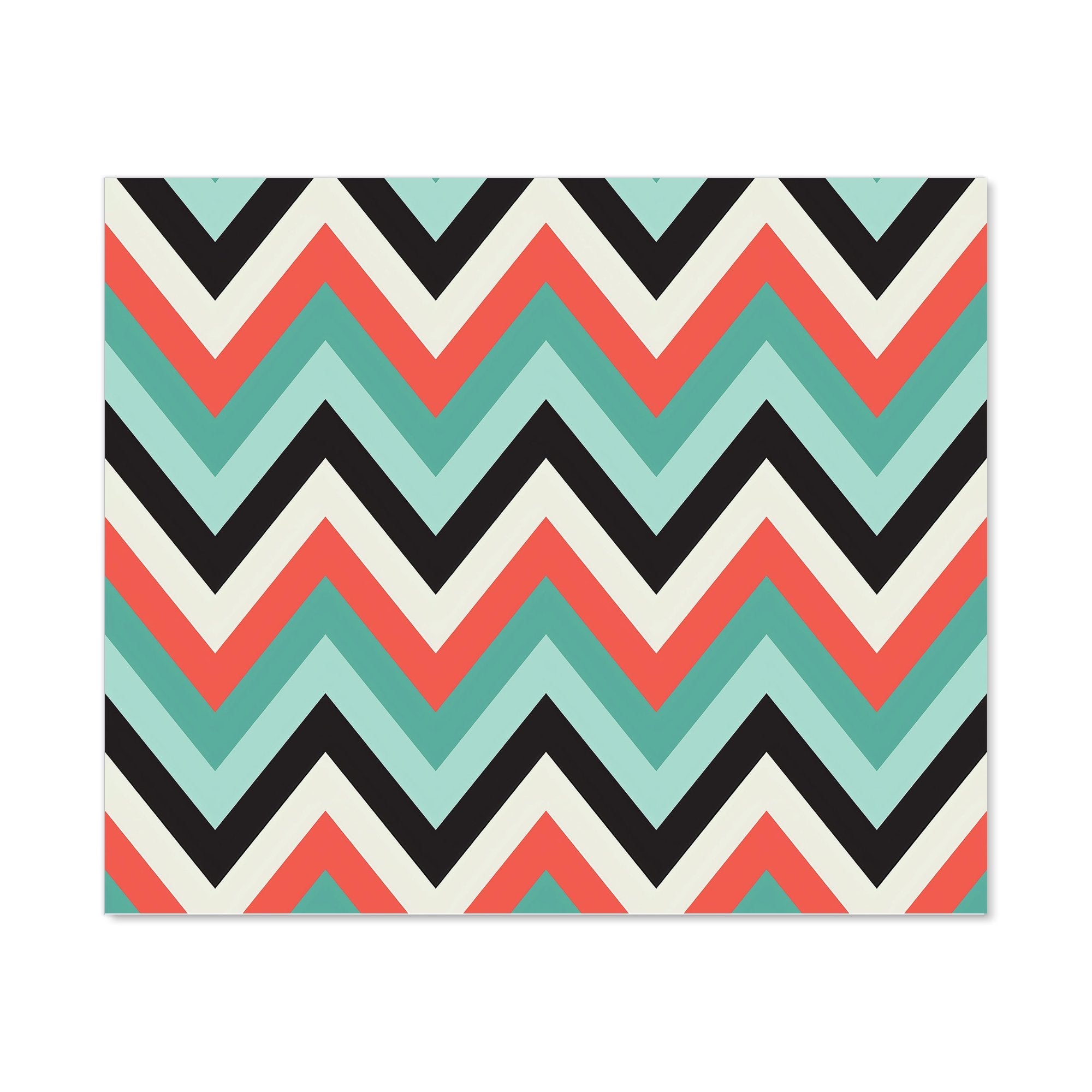 Geometric Colored Chevron Pattern Kitchen Splashback