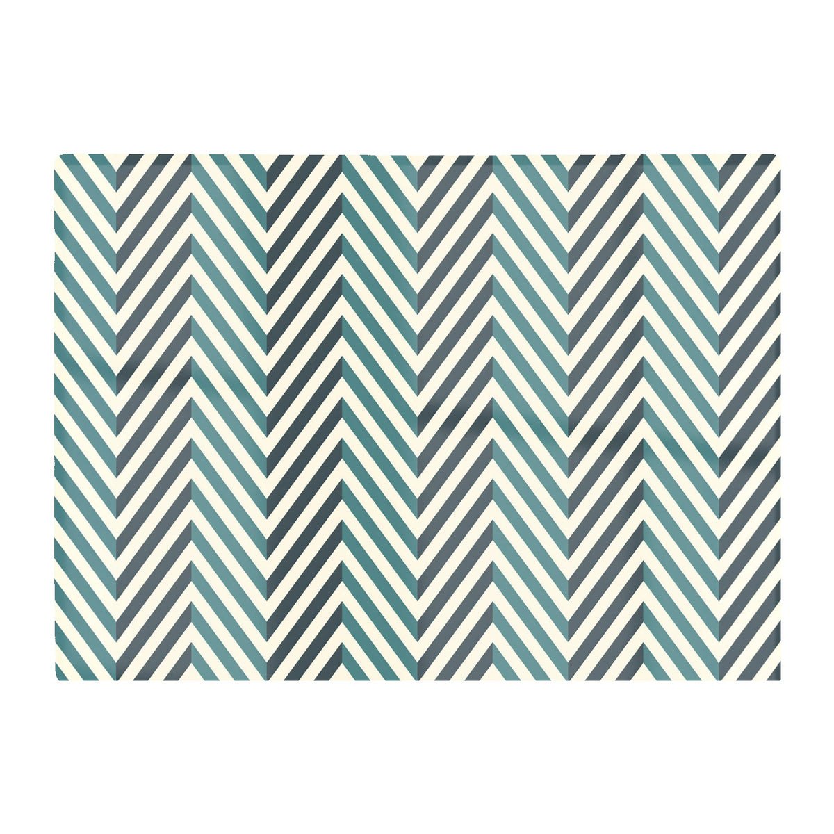 Geometric Herringbone Chevron Blues Glass Chopping Board