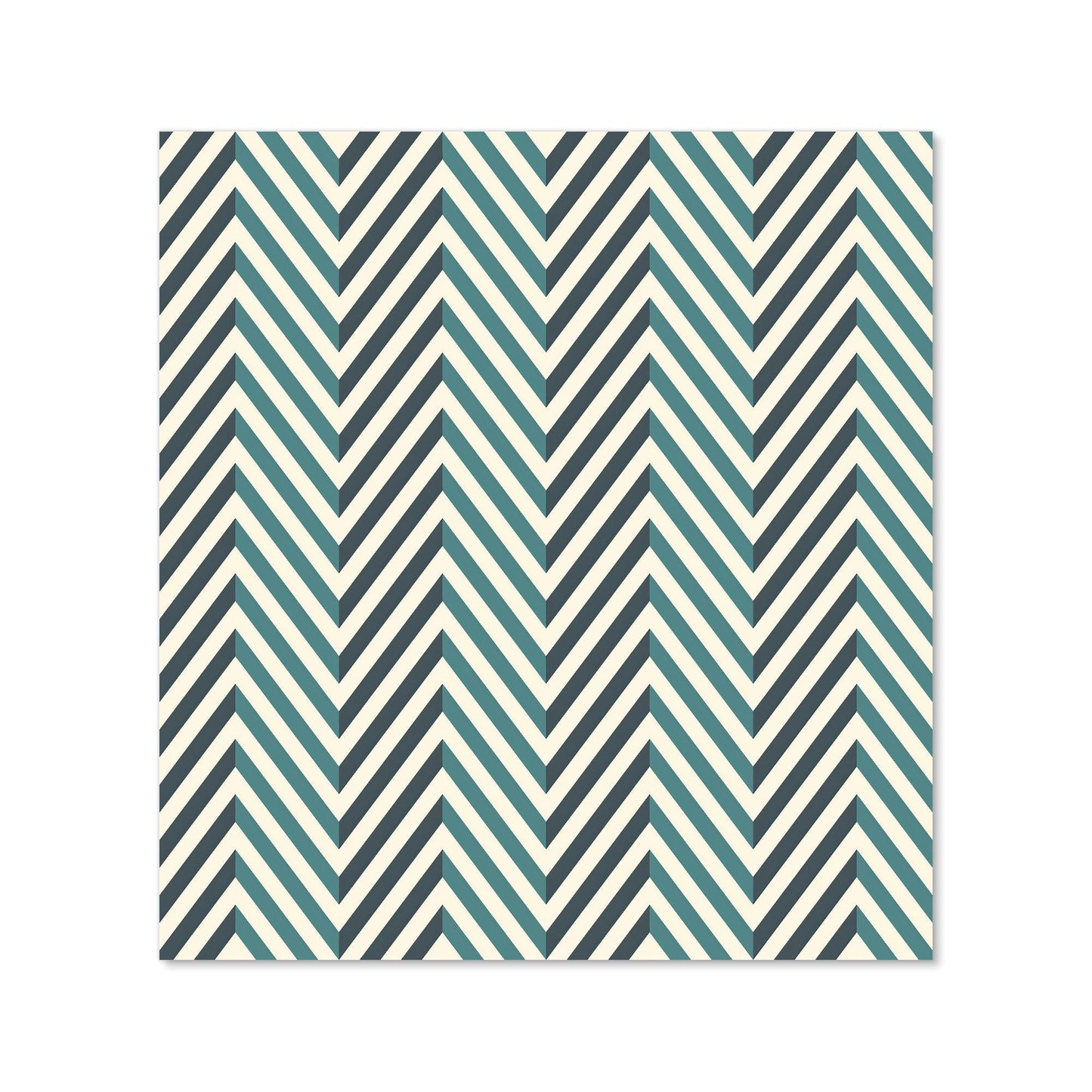 Geometric Herringbone Chevron Blues Kitchen Splashback