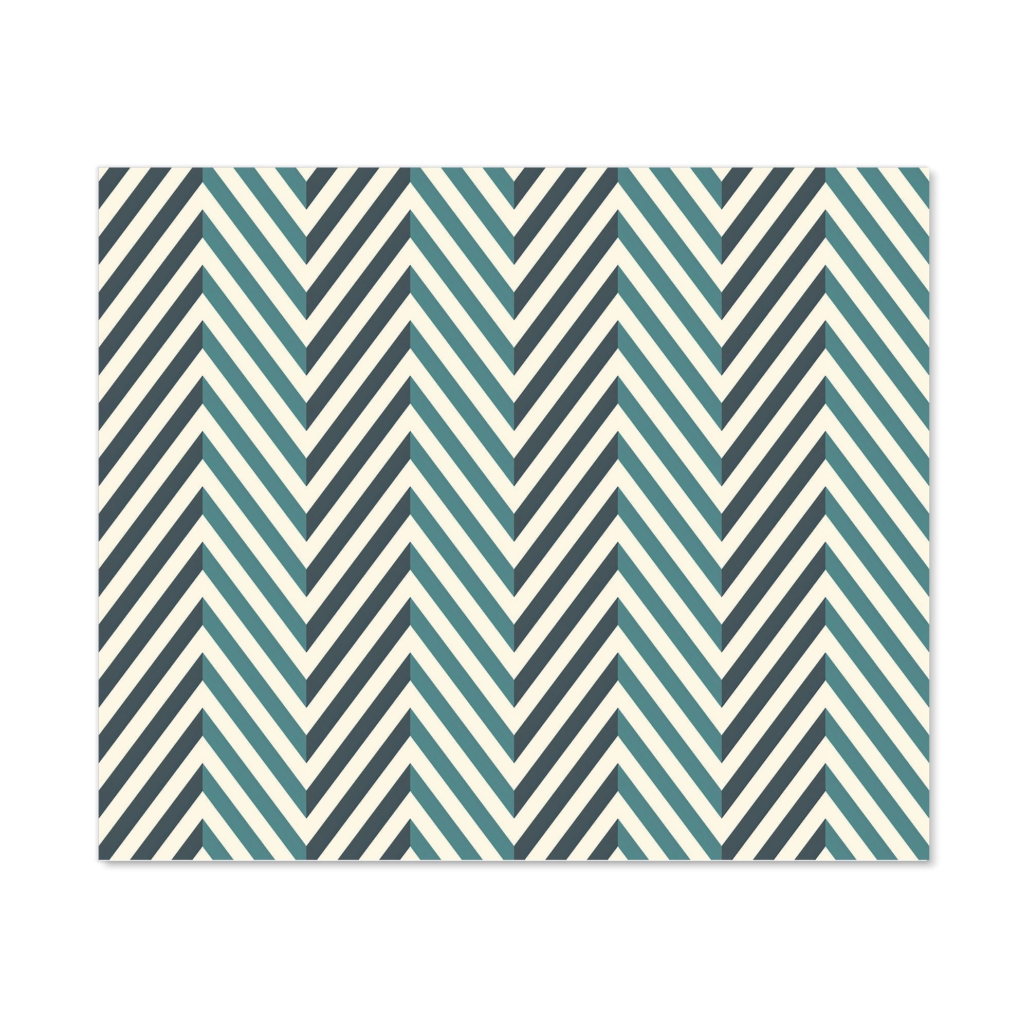 Geometric Herringbone Chevron Blues Kitchen Splashback